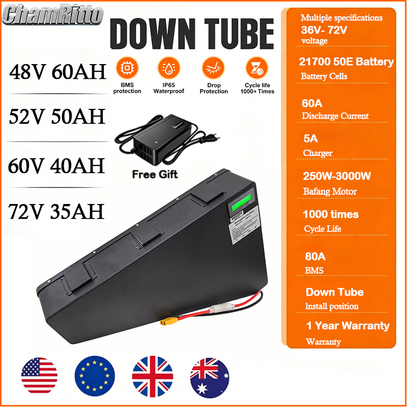 72V 50Ah 21700 Lithium Battery - Rower elektryczny 60V 72V 3000W bateria