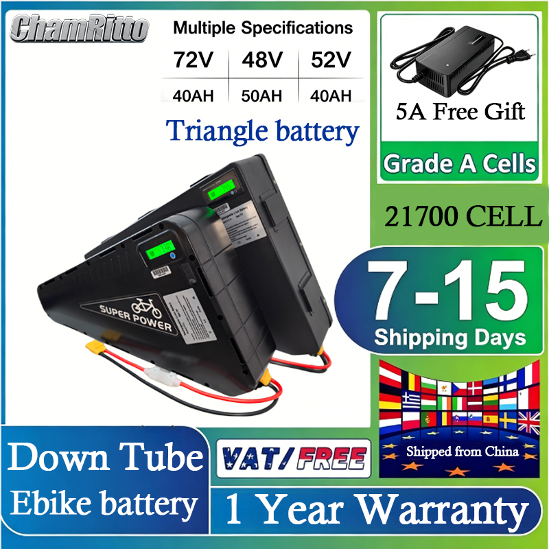 72V 50Ah 21700 Lithium Battery - Akumulator trójkątny do roweru elektrycznego 72V