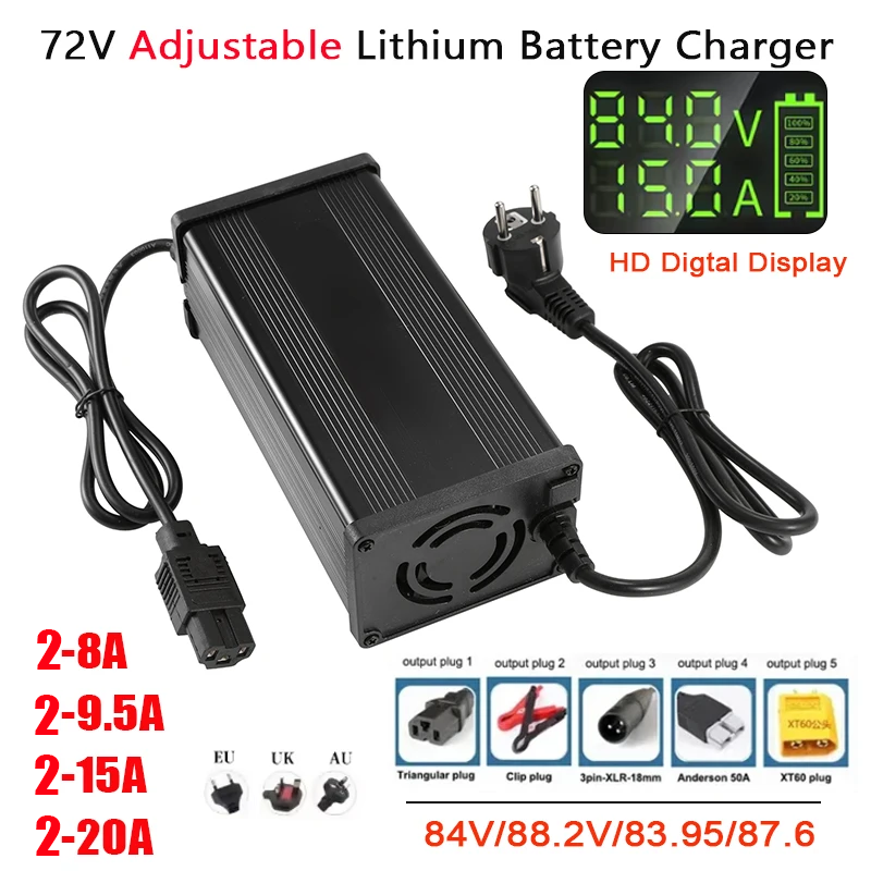 72V 15A Fast Charger - Ładowarka do akumulatorów litowych 72V 2-8A