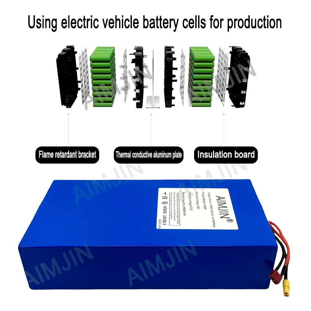 16S8p 1000-3000W Nowa bateria  – 60V 50Ah Electric Scooter Battery recenzja i cena